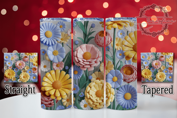3D Carved Vibrant Floral Tumbler: A Digital Design That Elevates Modern Drinkware Projects