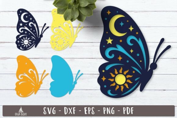 3D Celestial Butterfly Layered SVG β Bring Nighttime Magic to Your Crafting