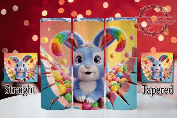 3D Cute Bunny 20oz Tumbler Design