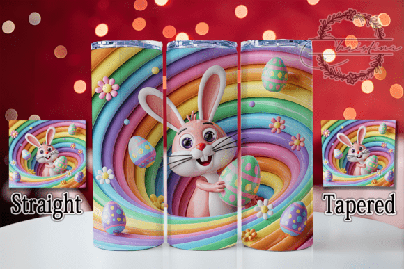 3D Floral Bunny Egg Tumbler Design for Custom Drinkware Projects
