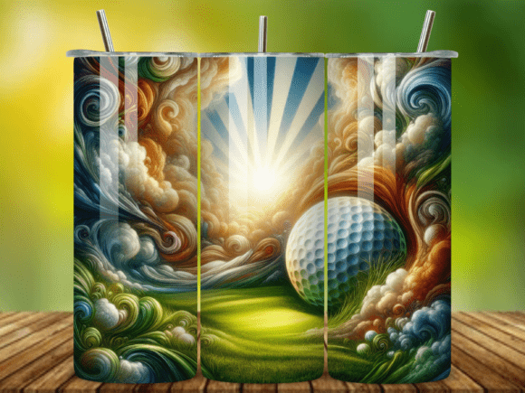 3D Golf Ball 20oz Tumbler Wrap V.12 – Creative Design for Custom Drinkware