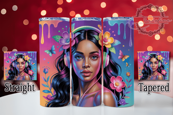 3D Graffiti Black Woman Tumbler Design: A Creative Digital Download for Modern Drinkware Projects