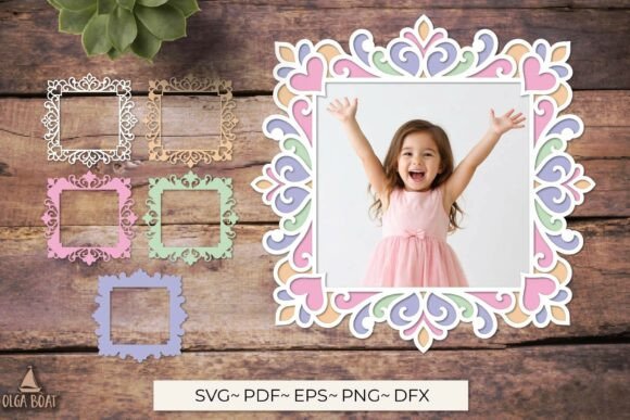 3D Heart Square Frame SVG Papercut: A Versatile Design Asset