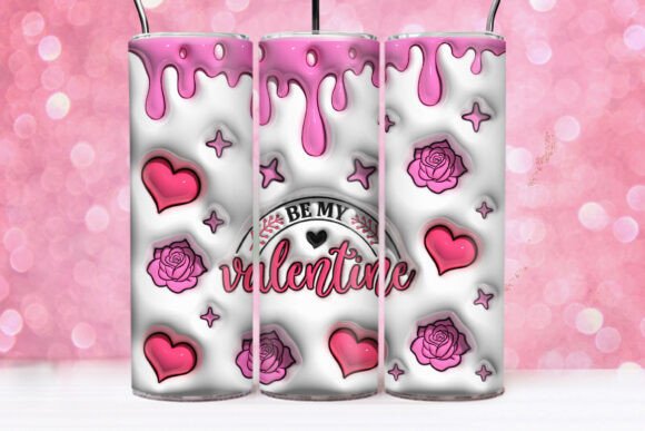 3D Inflated Pink Be My Valentine Tumbler Wrap: A Creative and Customizable Design for Valentine’s Day