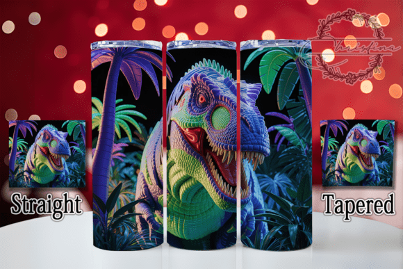 3D Jurassic T-Rex Dinosaur Tumbler Design