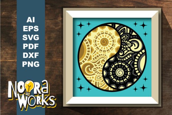 3D Mandala Yin Yang Shadow Box SVG: A Versatile Craft for Meaningful Decor and Gifting