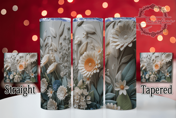 3D Vibrant Wildflower Daisy Tumbler Design for Creative Drinkware Projects