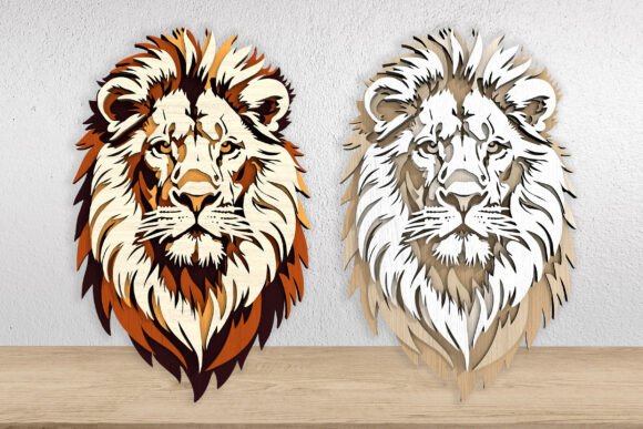 3D Wooden Lion Laser Cut File: A Unique Option for Custom Wall Art Enthusiasts