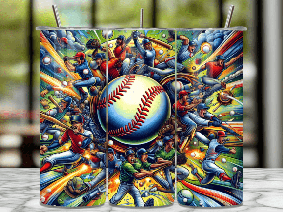 Action Baseball Sports 3D Tumbler Wrap: Elevate Your Tumbler Designs with Style and Precision