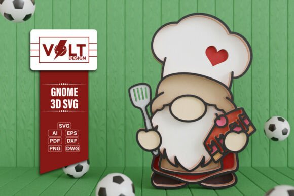 Cook Gnome 3D SVG Multilayered Cut: Creative Possibilities for Crafters and Makers