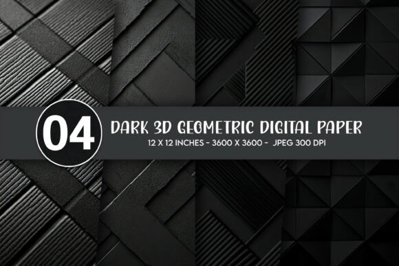 Dark 3D Geometric Digital Paper: A Versatile Design Asset for Creative and Commercial Use
