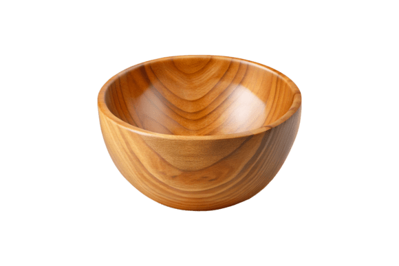 Empty Wooden Bowl Clipart 3D PNG for Creative Design Projects