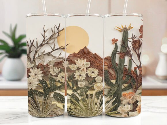 Enhancing Brand Identity with the Cactus Desert 20oz Tumbler Wrap 3D