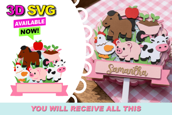 Farm Pink Cake Topper 3D SVG: A Strategic Design Tool for Celebratory Branding
