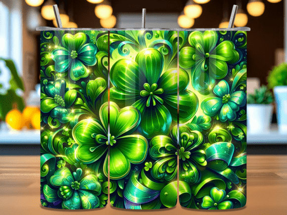 Glossy Green 3D Clover Tumbler Wrap PNG: A Practical Design Asset for Creators and Entrepreneurs