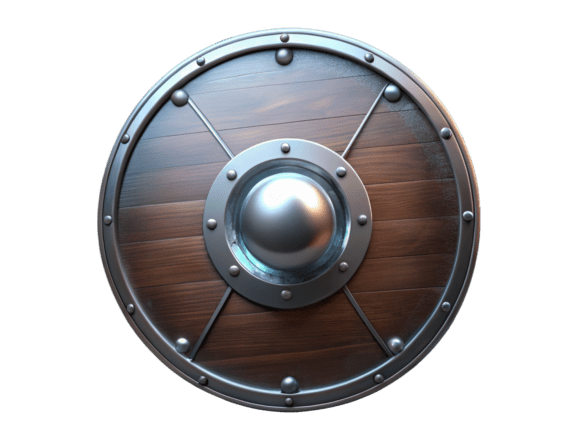 High-Quality Round Shield 3D Renderings for Design Projects