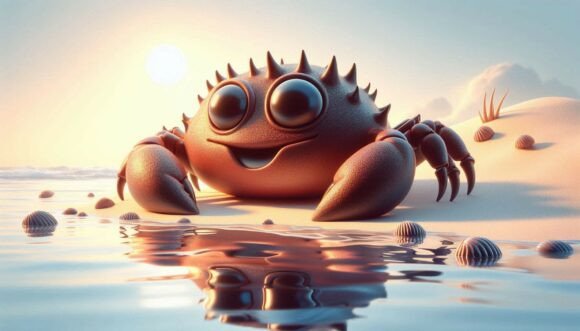 Hyper-Real 3D Cartoon Crab: A Playful Design Asset for Print and Digital Projects