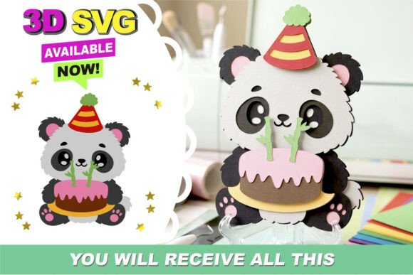 Panda Day Party 3D SVG: A Joyful Creative Bundle 🐼✨