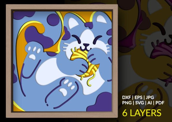 Playful Cat with Yarn 3D Shadow Box SVG: A Creative Addition to Your Crafting Workflow
