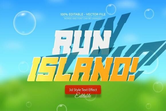 Run Island 3D Text Effect Editable: A Versatile Design Resource for Modern Creatives