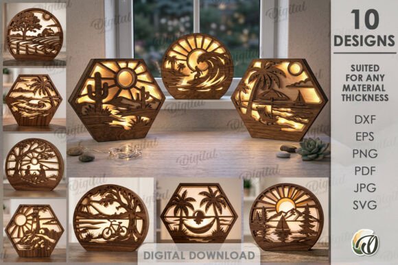 Unlocking Creativity with the 3D Summer Led Decors Bundle Laser Cut