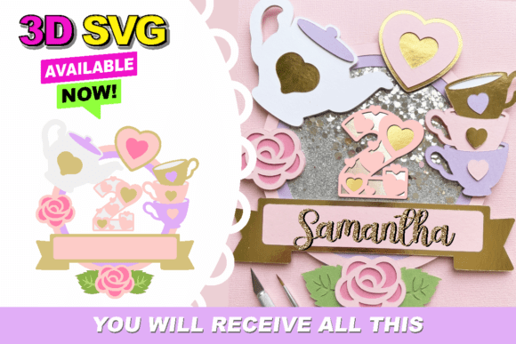 Whimsical Tea Party 3D Cake Topper: Elevating Celebratory Design with Depth and Detail